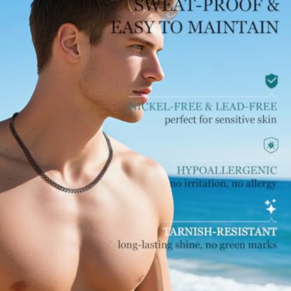 Stainless Steel Cuban Link Chain Necklace Classic Durable Minimalist Gift - Picture 5 of 8